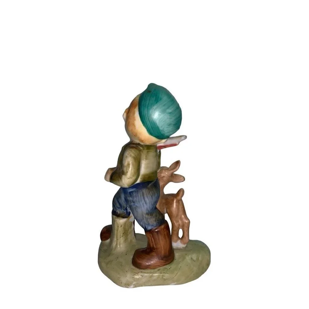 Vintage Wales Japan Boy Going Off To Hunt With Deer Following  Figurine‎